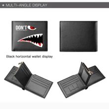DON'T TOUCH Cool Black Short Wallets Men Pu Leather ID Card Holder Boys Cartoon Zipper Purse With Coin Pocket Small Change Money Bags For Men Wallet Mini Wallet Purse Wallet Men Wallet Leather Small Wallet - Black - View 4