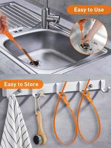 1/3/5/10pcs Solid Color Sewer Dredging Tool, Plastic Household Sewer Hair Catcher, Hair Drain Clog Remover Cleaning Tool, Hair Clog Removal Cleaner For Home, Perfect For Bath Tubs, Toilets, Sinks & More Bathroom Accessories Bathroom Organizer Back To School Storage