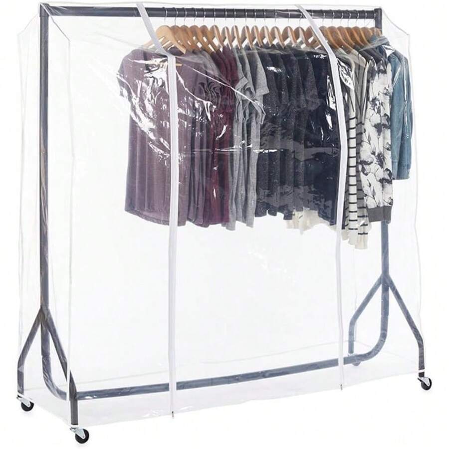 Black Heavy-Duty Clothes Rail With Clear Cover 5ft Wide - 5ft Wide - View 1