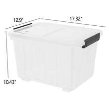 30 QuartStorage Bins, Large Plastic Storage Box With Wheels, 4 Packs 30 Qt - 4 Pack - Multicolor - View 3