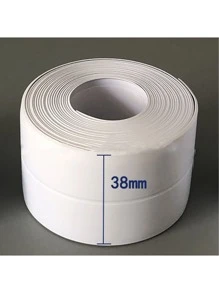 1pc Waterproof Sealing Tape For Kitchen/Bathroom/Toilet/Tile Seam And Corner Line, Self-Adhesive Flexible Caulk Tape For Bathtub And Shower, Easy To Apply Gap Filler For Countertops And Toilet Base, Creates A Tight Seal To Prevent Water Damage, Durable PVC Material, Keeps Your Kitchen And Bathroom Dry And Fresh, Ideal For Sealing Edges And Corners.
