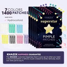 1400片星形祛痘贴，遮盖面部瑕疵，隐形祛痘贴 - 彩色 - 查看 1