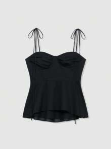 Lässiges einfarbiges Trägershirt mit verstellbaren Trägern