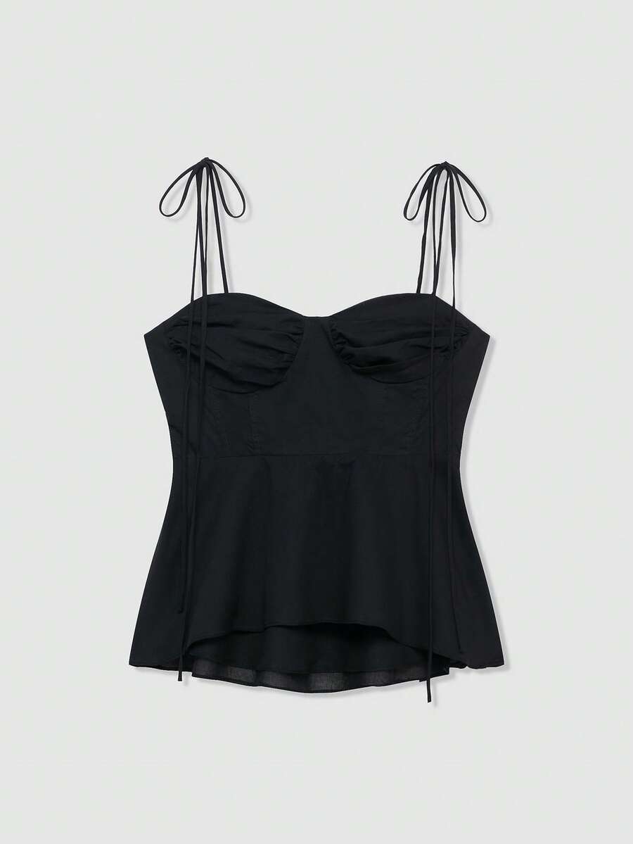 Lässiges einfarbiges Trägershirt mit verstellbaren Trägern