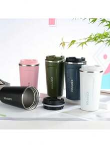 380ml/510ml Coffee Mug 304 Stainless Steel Mug Sealed Leak-Proof Anti-Slip Portable Water Cup For Travel Picnic Trips Back To School - Multicolor - View 9