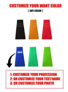 1pc Customizable Photo Linen Apron, Personalized Kitchen Apron With Logo Design, Breathable Lightweight Chef Cooking Apron, Kitchen Accessories - Multicolor - View 9
