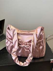 1pc New Fashion Korean Gentle Pleated Shoulder Bag Girls All-Match Ins Underarm Bag Pleated Casual Soft Summer Large Capacity Underarm Bag Casual Fashion Shoulder Bag Is Also Suitable For Traveling And Outdoor Shopping Dating Is Also Suitable As A Gift