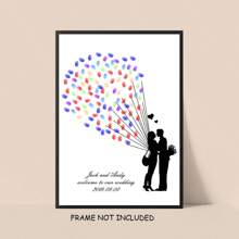 1pc Creative Fingerprint DIY Finger Painting Wedding Party Company Annual Meeting Personalized Fingerprint Sign-In Picture Sign-In Tree, Increase Fun, Decorative Painting, Living Room, Bedroom, Decorative Poster, Memorable, Canvas, No Frame - Multicolor - View 26