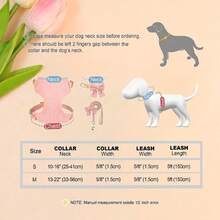 Set de 5 piezas Elegante conjunto de arnés y accesorios para mascotas, el conjunto incluye un arnés para mascotas, un collar desmontable con moño, una correa para mascotas, un collar triangular para mascotas y una bolsa para snacks de mascotas con bolsa para recoger desechos. Arnés estilo chaleco, adecuado para perros pequeños y medianos