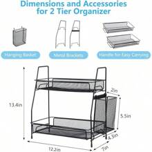 Countertop Organizer For Bathroom Counter, The Organizer For Bedroom, Spice Rack Organizer For Kitchen Counter Shelf With Small Basket