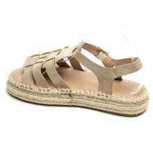 Sandales compensées en espadrille avec brides entrecroisées – Style bohème chic - 卡其色 - 查看 4