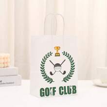 6/12/24pcs/Set Golf Sports Series Kraft Paper Printed Bags, Packaging Bags For Party Gift, Kraft Paper Bags