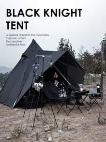Tienda de campaña pirámide tipo tipi para adultos, tienda de campaña yurta con doble capa, para 2 personas, ideal para camping, senderismo y caza al aire libre - Negro - Ver 1