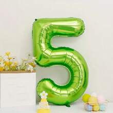 1pc 32-Inch Lime Green Mylar Number Balloon, Suitable For Spring, Birthday, Anniversary Party Decoration