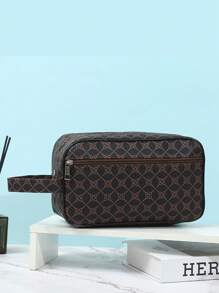 Men Fashion PU Leather Solid Color Phone Small Purse Clutch Hand Bag Wristlet Work Weekend Travel Camping Summer Gym Vacation Holiday Toiletry Water-Proof Carry On Casual Business Black Personalized Gift