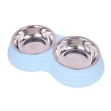 1 pièce Bol double en acier inoxydable Cadeau pour amateurs de chats/chiens et amoureux des chats/chiens. Bol d'eau et de nourriture pour animaux de compagnie antidérapant. Base antidérapante pour l'alimentation intérieure et extérieure. Bols intérieurs amovibles.