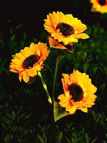 1pc Solar Sunflower Lights, LED Outdoor Waterproof Simulated Flower Arrangement Lamp, Garden Decoration Lawn Light, Wooden Pile Light, 1/3/6 Sunflowers, Best Gift, Mother's Day Father's Day Gift, Grandparents' Gift - Sunflower - View 10