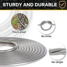 Manguera de Jardín de Acero Inoxidable Manguera de Agua Tubo de Agua 22.5M Con Pistola para Agua y Conector Multifuncional para Riego de Plantas Lavado de Coche Autos Mascotas Ducha de Perro - Plateado - Ver 5