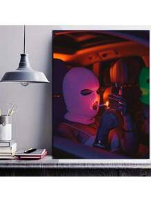 1pc Canvas, Modern Art, Vintage Smoking Women Poster, Canvas Poster Of Women Wearing Ski Masks - 1 Piece Of Wood Framed Oil Painting (3) Thickness 2.25 Cm/0.9 Inch- Home Decoration For All Occasions - Ideal New Year, Valentine's Day, Thanksgiving, Easter, Christmas Gift , Room Decoration Aesthetic, Wall Decoration Art, Perfect Gift, Autumn  - 1 Piece Of Wood Framed Oil Painting (3) Thickness 2.5 Cm/ 1 Inch- Home Decoration For All Occasions - Ideal New Year, Valentine's Day, Thanksgiving, Easter, Christmas Gift , Room Decoration Aesthetic, Wall Decoration Art, Perfect Gift, Autumn  - 1 Piece Of Wood Framed Oil Painting (3) Thickness 2.5 Cm/ 1 Inch- Home Decoration For All Occasions - Ideal New Year, Valentine's Day, Thanksgiving, Easter, Christmas Gift , Room Decoration Aesthetic, Wall Decoration Art, Perfect Gift, Autumn And Winter Wall Decoration, Living Room Decoration, Bedroom Decoration, Kitchen Decoration, Entry Decoration, Bathroom Decoration, Direct Wall Painting, High Quality