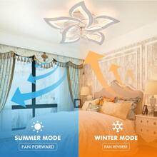 OYAJIA Ceiling Fans Integrated With Lights: 72W Fan-Light Combo With Remote Control, Timer Function, 3000K-6000K Adjustable Lighting, 6-Speed Quiet Operation, Ideal For Living, Dining & Bedroom - White - View 11