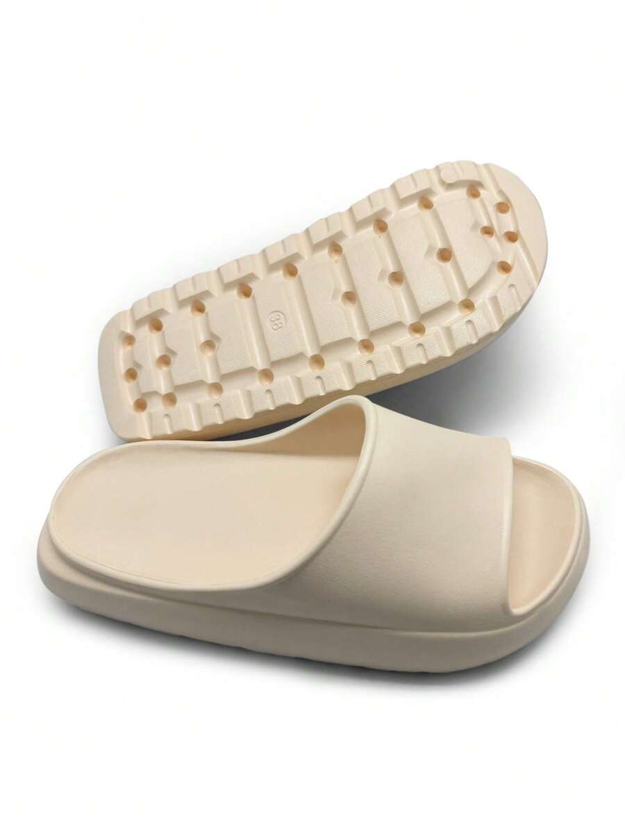 Chanclas de plástico para mujer, minimalistas y prácticas de uso múltiple - Beis - Ver 1