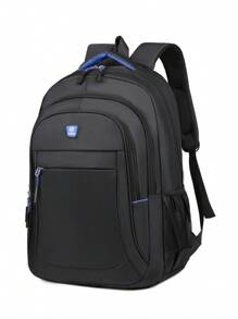 Large Capacity Durable Travel Backpack, Men's Laptop Bag, High Capacity, School/Commute Backpack With Laptop Compartment, Adjustable Shoulder Straps, Zipper Closure, Ideal For Travel, School And Commute, Multi-Functional Handbag