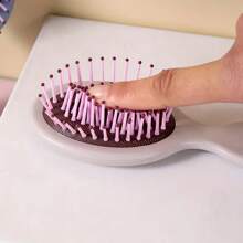 1PC Personalized Customized Cute Mini Exfoliating Brush, Nylon Mane, ABS Plastic Handle, Resin Grip, Anti-Static Massage Comb For Textured Hair, With Air Cushion, Suitable For Girl And Girls, Portable Comb For Daily Use Back To School