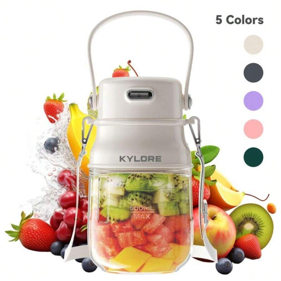 KYLORE 270z/800ml Portable Juicer Blender, USB Rechargeable Intelligent Blender With 10 Blades, Convenience Juicer Machine For Smoothies Liquid Diet, Travel Gadgets - 米色 - 查看 1