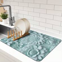 1pc Printed Utensil Drainer Mat, Coffee Pad, Diatomite Non-Slip Heat Resistant Tableware Mat, Coffee Bar Accessory Handmade Coffee Pot Drainage Pad, Highly Absorbent Non-Slip Kitchen Countertop Mat For Coffee Maker, Coffee Pot, Coffee Coaster