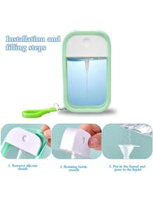 1 Set/4 Stück Kartenspray Parfümzerstäuber (50 ml) mit Schlüsselanhänger Silikonhülle und Trichter, tragbares Karten Ultra-Dünn Design nachfüllbare leere Flaschen für Reisen, kann mit Gesichtstonikum, Lufterfrischer, Alkohol, Händedesinfektionsmittel befüllt werden, Schulsachen