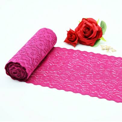 Cinta de 5 metros | Rollo de 100 metros de Encaje Elengante - 16.5 cm de Ancho - Modelo: BT002 - Disponible en Diversos Colores - Perfecto para Todos tus Proyectos Creativos