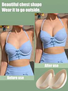 硅胶胸垫，加厚胸罩垫，适合小胸，丰胸产品 - 彩色 - 查看 1