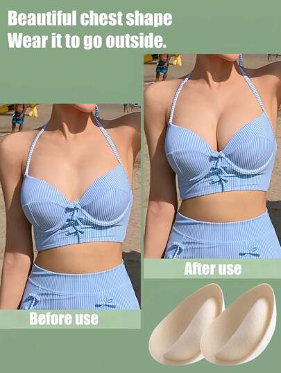 Silicone Breast Pads, Thickened Bra Inserts For Small Bust, Chest Enhancer