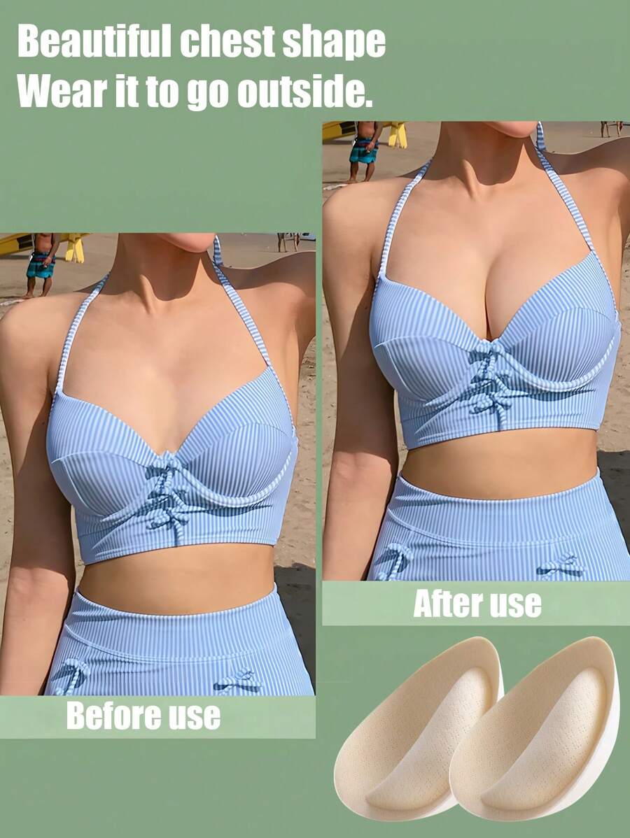硅胶胸垫，加厚胸罩垫，适合小胸，丰胸产品 - 彩色 - 查看 1