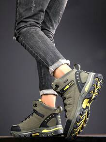 Men's Boots, Hiking Boots, Work Shoes, Anti-Puncture Safety Shoes, Thick Sole Non-Slip Sports Shoes, Men's Lace-Up Ankle Boots