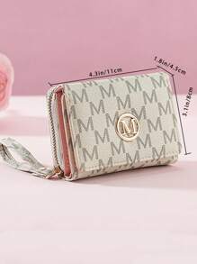 Women's Short Wallet Zipper Tri-Fold Embroidered Fashion New Style Multi-Card Slots Handbag For Women Wallet Mini Wallet Purse Wallet Small Wallet Wallet - Beige - View 7