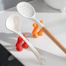 Soporte para cucharas en forma de cangrejo de 4 piezas, utensilio de cocina de silicona ajustable para proteger contra escaldar ollas, escurridor para mostrador de cocina o estufa, regalo divertido de cangrejo (naranja rojo) - Multicolor - Ver 12