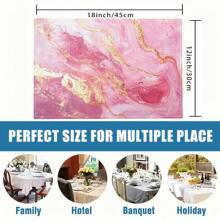 1pc/5pcs/7pcs, Home Decor, Elegant Pink Marble Print Table Runners - Polyester, Rectangular, Suitable For Home & Kitchen Decor, Perfect For Party & Holiday, Marble Print, Table Runners