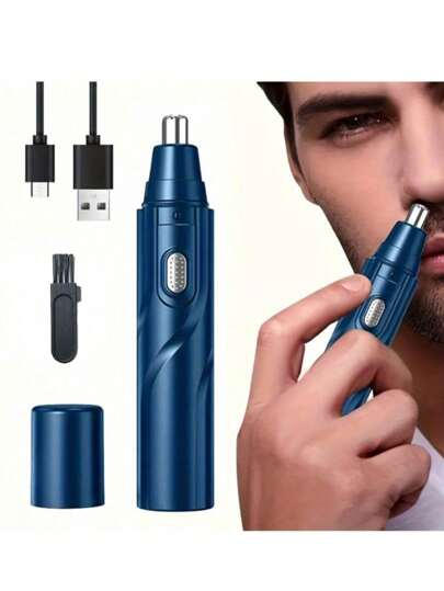 Electric Nose Hair Trimmer,USB Rechargeable Trimmer For Nose And Ear Hair, Nose Hair Shaver For Women And Men, Painless Eyebrow And Facial Hair Removal Device