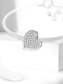 1 PC 925 Sterling Silver Twisted Heart Pendant Charm Pendant Ball Suitable For Bracelets DIY Women's Jewelry Valentines