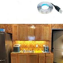 DC5V USB Warm White LED Strip Lights 1M/60 LEDs, Cuttable Flexible 1M-5M Length Options For Cabinets, Mirrors, TV Backlight, Bedroom & Festival Decor DIY