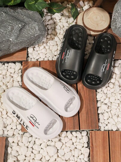 Chanclas de pareja con suela gruesa, casual, deportiva, de moda, de suela blanda y personalizada para la playa, hechas de EVA