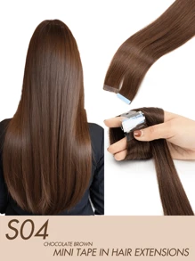 迷你胶带接发真人发雷米真人发双面隐形无缝胶带接发 10 片接发 - 彩色 - 查看 36