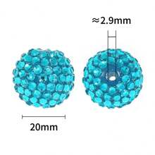 18x20mm 10/20pcs Pack Mix Colorful Plating Color Bulk Price High Quality Resin Rhinestone Ball Beads For DIY Beadable Pen Keychain Chunky Bubblegum Necklace Bracelet Jewelry Making