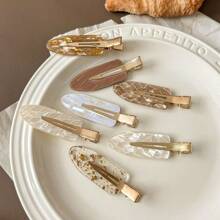 12pcs/2pcs/1pc Women's Graphic Fashion Hair Clips, Simple Mixed Color Hair Clips, Seamless Side Bangs Claw Clips, Side Clip Headpieces Claw Clips, Elegant Acrylic Hair Clip Set - Multicolor - View 7