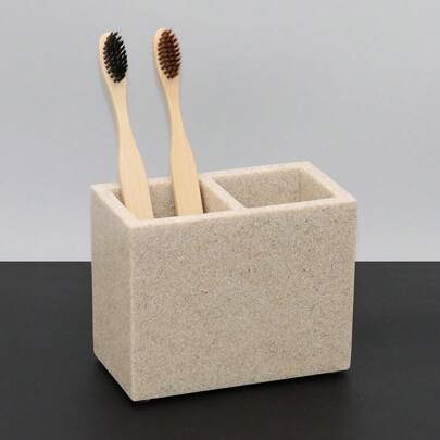 Suporte para escovas de dentes para banheiros, porta-escovas e pasta de dentes elétricos com 2 compartimentos, organizador de escovas de dentes para bancada de banheiro, chuveiro, penteadeira - Mármore branco/preto, mais cores, decoração de banheiro, decoração de outono, volta às aulas