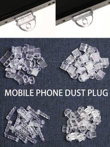 10/20/40/80 Pcs Transparent Silicone Anti-Dust Plugs, Compact & Lightweight, DIY Accessories & Decorations, Compatible With IPhone Lightning/Type-C/Android MicroUSB/Earphone Jack, Protect Charging Ports, Waterproof, Moisture-Proof, Anti-Dirty, Sturdy & Durable