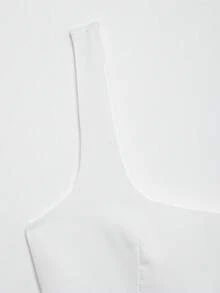 Bow Back Decorated Square Neck Fitted Blouse - White - View 3