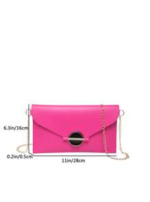 Envelope Bag Small Niche Fashion Design Retro Women Handbag - Hot Pink - View 2