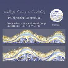 have a good day 1 卷 78.74 英寸（200 厘米）金色烫印波浪主题 PET 贴纸卷切割装饰剪贴簿个性化 DIY 拼贴卡片材料装饰相册创意手账办公和学校用品、学校用品、返校 - 1卷 - 查看 18